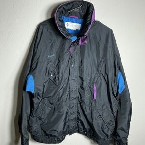 Columbia Crevasse Jacket Mens Large VTG 90s Colorblock Black Blue Purple Gorp